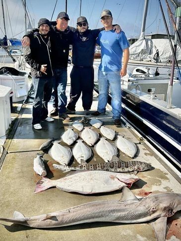 A flexible multi-species day. Bay trips may work halibut or striped bass with sh