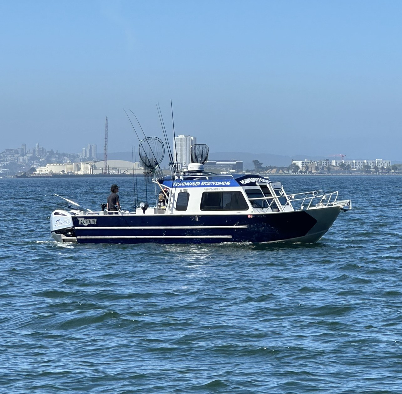 The Fish Invader under way on San Francisco Bay
